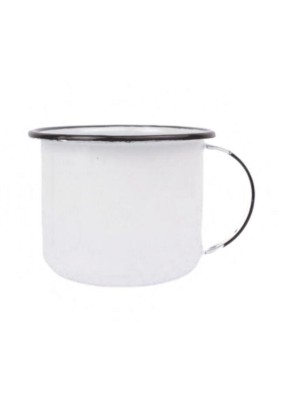 CANECA ESMALTADA LISO 06 BRANCA 160ML - 220