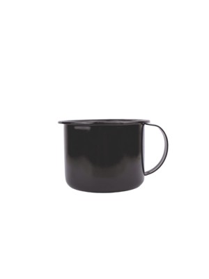 CANECA ESMALTADO LISO 06 PRETA 160ML - 2200