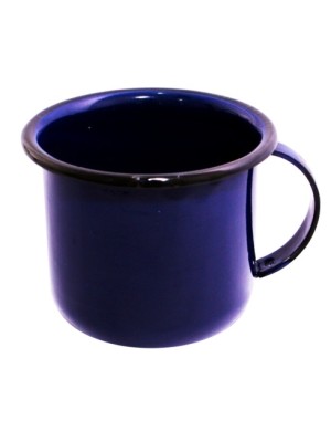 CANECA ESMALTADA LISO 08 AZUL 350ML - 1378