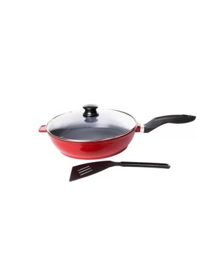 FRIGIDEIRA JR CERAMICA 26 VERMELHA TAMPA DE VIDRO - 0395