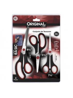 CONJUNTO ORIGINAL TESOURAS 9.1/2 - 7.1/2 P/CABELO - 5.1/2-BASIC - SL0082