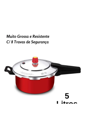 PANELA DE PRESSÃO EIRILAR NEW LINE ANTIADERENTE FECHAMENTO EXTERNO VERMELHA 5LTS