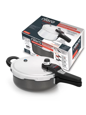 PANELA DE PRESSÃO NIGRO ETERNA 3.0L ANTIADERENTE COM FECHAMENTO EXTERNO CINZA/CINZA 97240