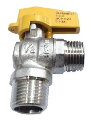 VALVULA ESFERA 90 1/2 MACHO X MACHO PASSAGEM REDUZIDA HASTE VALOGIN 1090521G15